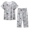 dodoin 2 Pack Womens Pajamas Set Cotton Sleepwear Short Sleeve