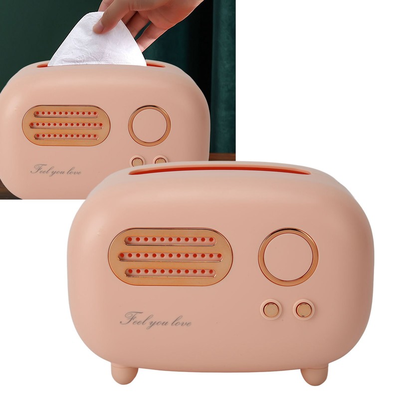 Tissue Box Holder Cute Radio Style Wide Opening Anti Slip