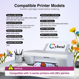 Cyloral 305XL Printer Cartridges for Envy 6000 6010 6010e 6030 6030e Envy Pro 6400 6432 Deskjet 2320 2700 2700e 2800 2800e 2820 2820e 4220e 4230e 4120e Deskjet Plus 4100 for HP 305 XL (1 Black)
