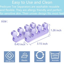 ZaxSota Toe Spreader for Nail Polish Application Toe Separators for Nail Polish Soft Gel Pedicure Kit.