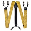 DiBanGu Gold Paisley Suspenders for Men Y-Shape Adjustable Suspenders Bowtie