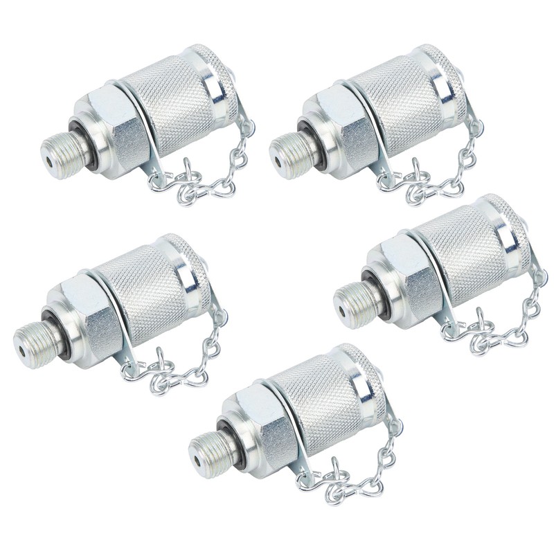 5Pcs Hydraulic Testing Adapter Thread Test Coupling Connectors Pressure Measuring