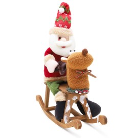 Christmas Concepts® Santa On Rocking Reindeer Unique Christmas Decoration 13" x 11" (33 x 28cm) -Traditonal Christmas Decoration