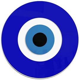 Blue Evil Eye Wall Decor Hanging Ornament | 12" Diameter | Good Luck Charm | Wall Decor Amulet | Turkish Nazar Bead Decoration | Home Protection and Blessing