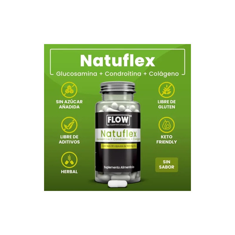 Flow - Glucosamina Natuflex - Suplemento en cápsulas en frasco