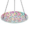 VCUTEKA Hanging Bird Bath, Glass Mosaic Bird Baths for Outdoors