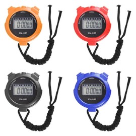 4 Pcs Sports Stopwatch Timer, Lap Split Digital Stopwatch with Calendar Clock Alarm, Multi-Function Shockproof Sport Stopwatch for Training Swimming Running