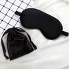 EA Set Blackout Pouch Sleep Silk Eye Mask Blindfold Fresh Powder 2ea