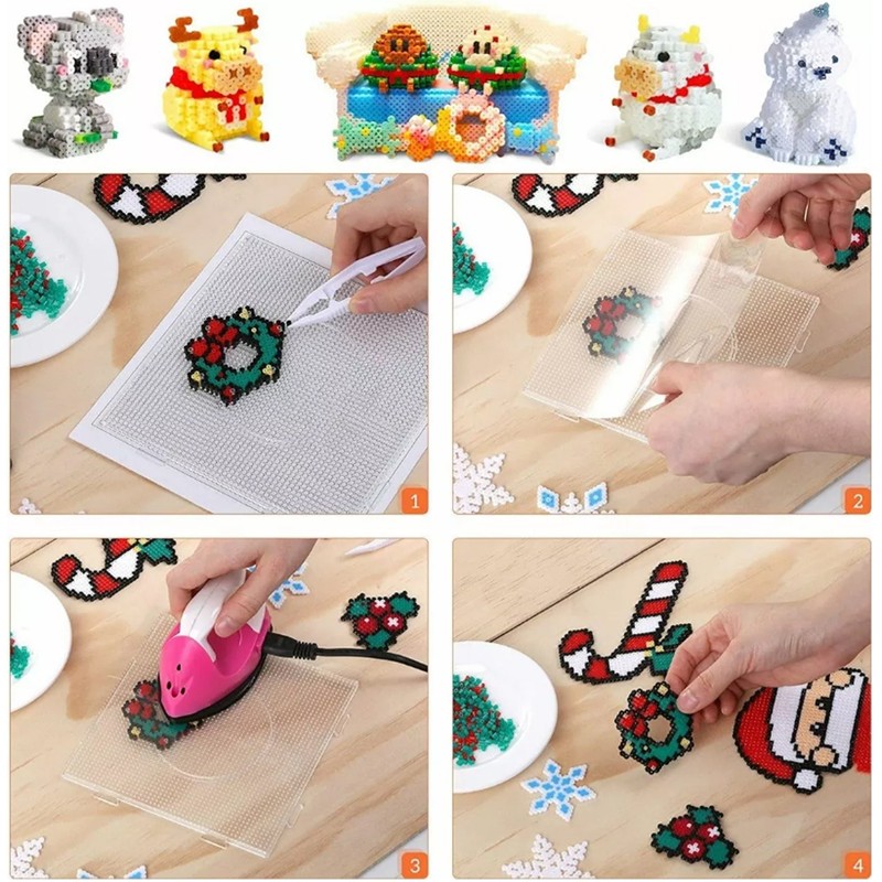 Kids Fuse Beads Kit 2.6mm 12 Colors Quadrate Heart Hexagonal