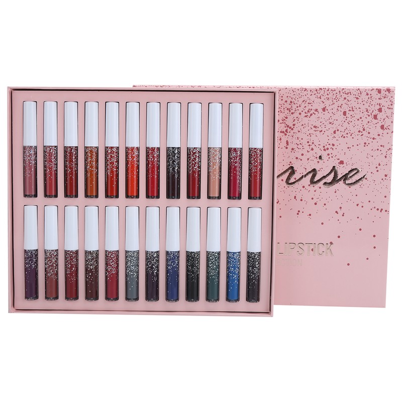 24pcs LANGMANNI Matte Lip Glaze Set Waterproof NonStick Cup Lip