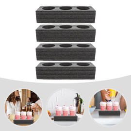 Operitacx Car Tray 4pcs Takeout Cup Trays Foam Coffee Carrier Cup Carry Holder Beverage Drink Carrier to Go Drink Holder 3 Cups for Delivery Hot and Cold Drinks Milk Tea Insulated Coffee Cup