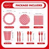 Greencian 560 Pcs Red Gingham Party Decorations,Serves 80