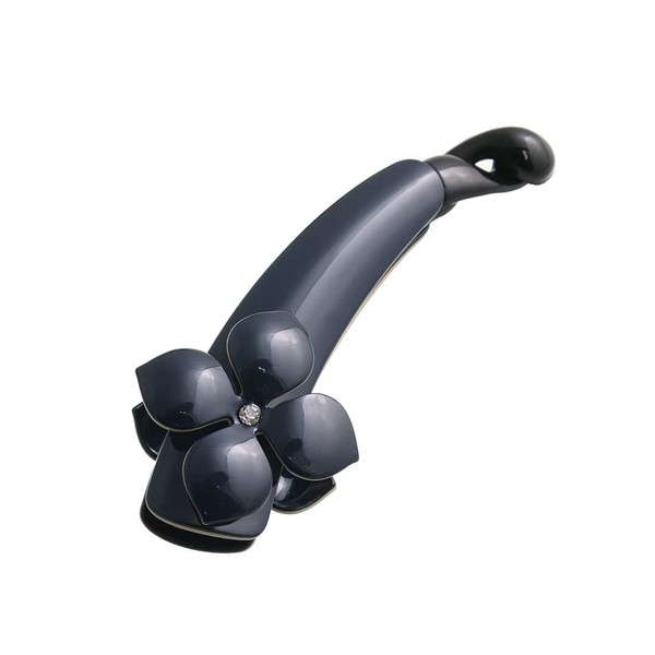 VingTAINE Banana Clip, Flower Enamel, Stone, Point, Flower Hair Accessory,