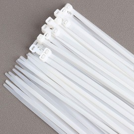 Saisn 50pc Zip Ties Plastic Cable Ties Self-Locking Cable Zipties Nylon Ultra Strong Wire Zip Straps (24 Inch, White)