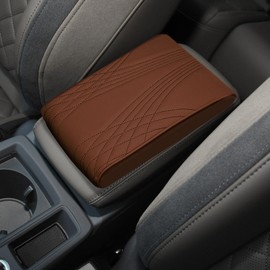 RGOAANC Car Center Console Cover, Arm Rest Cover for Car, 12.6" x 8.5" Leather Memory Foam Armrest Cushion Protection Pad, Universal Car Seat Box Cover Car Interior Accessories for Car, Truck, SUV