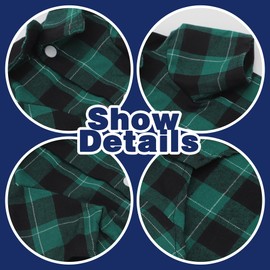 Paiaite Plaid Dog Shirt: Classic CheckeGreen Style in Cotton for Large, Medium, and Small Breeds, Comfort, Breathability, and Elegance Dog Clothes. Perfect for Everyday Wear, and Photoshoots Green 4XL
