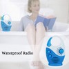 Shower Radio, AM/FM Button Bathroom Radio with Top Handle, Waterproof
