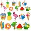 LQTSLFM Summer Wooden Pendants, Pack of 20, Decorative Hawaii Pendants,