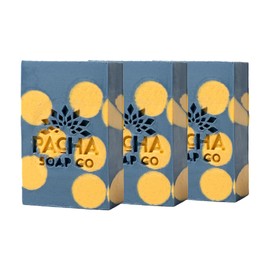 Pacha Lavender & Blue Tansy Bar Soap 3 Pack | Premium, Handcrafted, Hydrating | Natural Face Wash, Hand Cleanser, Body Wash | Soothing Essential Oils, 4 oz