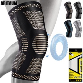 Sports Knee Pads, Knee Protection, Compression Knee Sleeves with Gel Pads and Side Stabilizers, Knee Support for Weightlifting, Running, Fitness and more, Men's, Women's - Color: L-1pair
