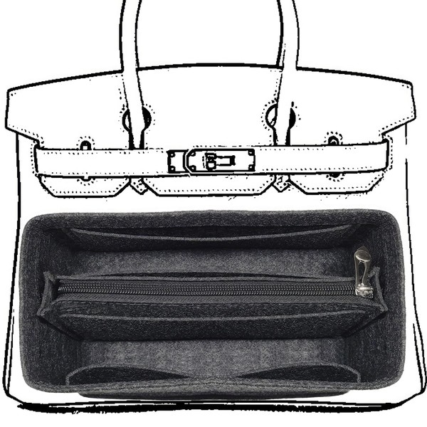 KOPPAL Purse Organizer Insert For Birkin 30 Bag, Felt Insert