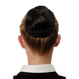 WIG ME UP - N796-3 Bun Hairpiece Elaborately Braided Hair Bun Costume Comb Brown Dark Brown