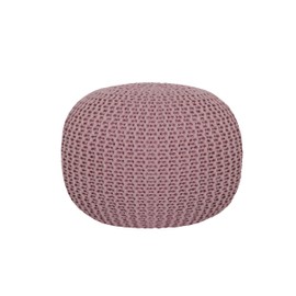Urban Shop Round Knit Pouf, Light Pink