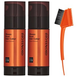 Biotinoid Shiny Root Hair Color Gray Hair Dye, Chocolate Brown, 2 Pieces / 비오티노이드 윤기 루트 헤어 컬러 새치 염색약, 초코브라운, 2개