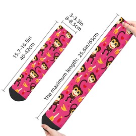 jajoaier Women's Casual Socks, Monkey and Banana Funny Novelty Crew Socks Birthday Anniversary Christmas Gifts(One Size)