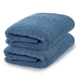 Iris Plaza 100% Cotton, Made in Japan, 1 Second Instant Absorption, Mini Bath Towel, Set of 2, High Absorbency and Gentle Touch Senshu Towel with Clean Air, Double-Sided Long Pile with Clean Air,