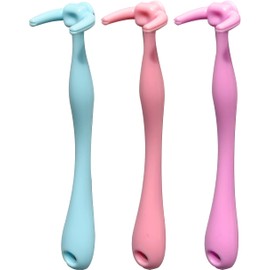 YaPoola Colorful Design Dental Floss Handle 3 Counts for Adults and Kids Teeth Cleaning Interdental Brush Unflavored Floss Picks floas Holder Reusable Flosser