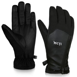 MCTi Winter Gloves for Men Waterproof Warm for Cold Weather Touchscreen Zipper Gloves