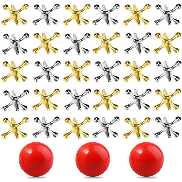 Neo LOONS 3 Sets Retro Metal Jacks and Ball Game