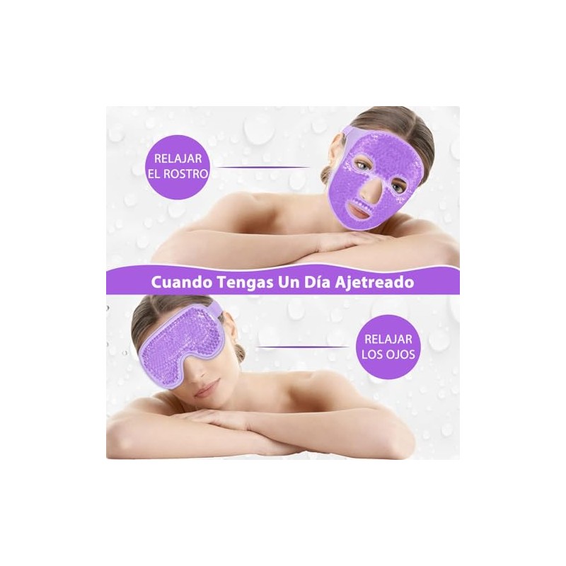 2 Piezas Máscara de Hielo para Ojos y Cara, Mascarilla