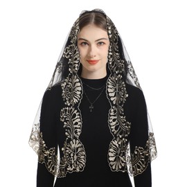 Bozidol Holy Spirit Camellia Cross Women's Veil - Catholic Camellia Holy Spirit Embroidery Holy Lady Veil Church Hood