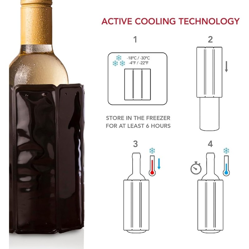 Vacu vin Rapid Ice Mini Black (Foldable Bottle Cooler)
