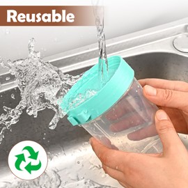 Overnight Oats Containers 2 Pack, 29oz Reusable Jars with Sauce Cup and Spoon, Portable Breakfast Jars with Lids and Wrist Strap,with Dry and Wet Separation,yogurt parfait cups with lids， cereal cups