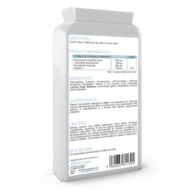 Glucosamine & Chondroitin Complex - 180 Tablets – A Super Strength Balanced Formulation of Glucosamine Sulphate and Chondroitin Sulphate with Natural Vitamin C - Manufactured in The United Kingdom