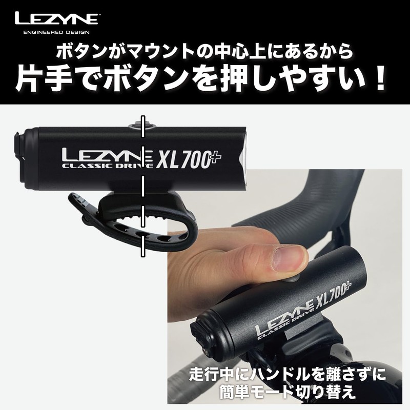 LEZYNE CLASSIC DRIVE 500+ Bicycle Kickboard Front Light Black Compact