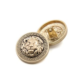 14PCS Clothes Button - 8Pcs×20mm and 6Pcs×25mm Lion Head Metal Sewing Buttons Shank Round Shaped Button Set (Gold)