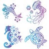 GORGECRAFT 6.3x6.3 4 Styles Sea Animal Window Decals Safety Sliding