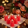 Simplelight Red Flameless Votive Candles with Timer, Realistic Black Wick