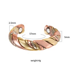 EnerMagiX Braided Tri Tone Magnetic Copper Rings for Men, Ring Jewelry,Gift for Dad Husband