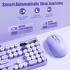 Hamile Wireless Keyboard and Mouse Combo, Retro Typewriter Style, Purple
