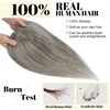 SEGO Grey Hair Toppers for Women Real Human Hair No