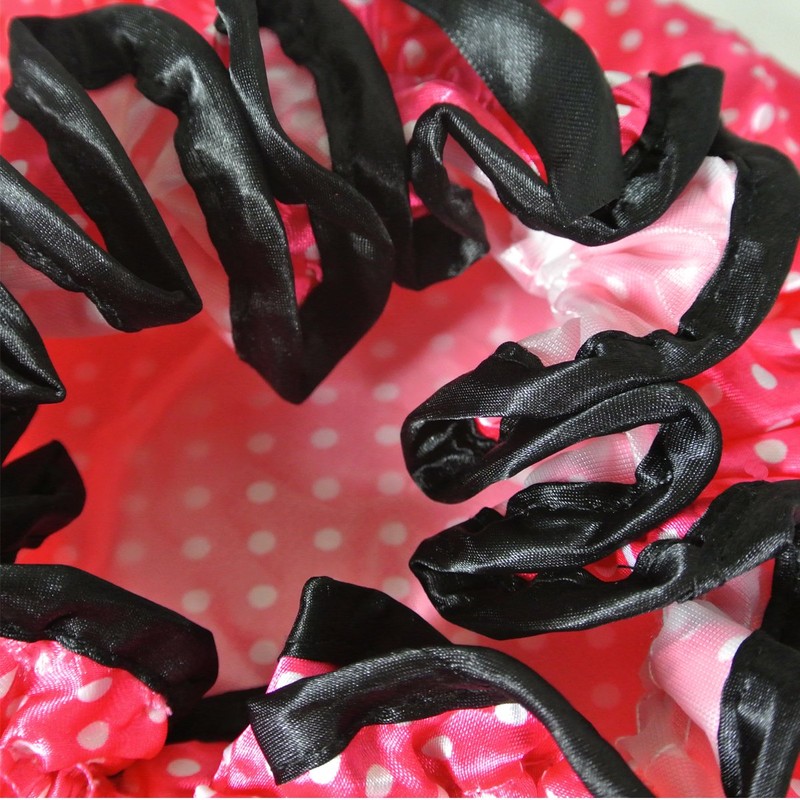 Kella Milla Stylish Satin Shower Cap - Pink Polka Dots