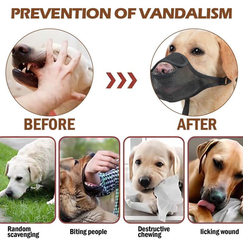 KAIYAYA Muzzle for Large Dogs - Breathable Pet Mask Soft