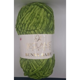 Wolans Bunny Baby Chenille Style Yarn Wool 70 Colours Available 100g Balls (Apple Green Col 69)