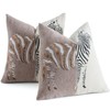 AmHoo Set of 2 Throw Pillow Covers Zebra Chenille Patchwork