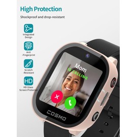 Case for JrTrack 4 Kids Smart Watch by Cosmo,NOUKAJU Screen Protector Smart Watch,Built-in 9H Tempered Glass Film, Hard PC,Easy to Install,Protective Cover for JrTrack 4 Kids Smart Watch(Pink)